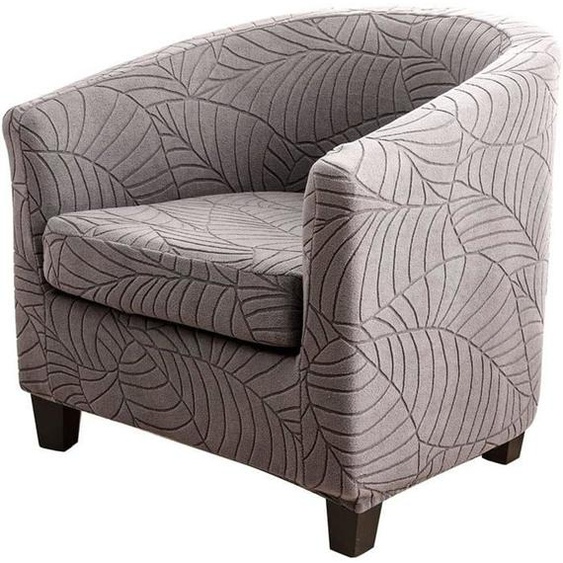 Housse De Canapé Jacquard Feuille, Housse De Protection Pour Fauteuil De Club - Très Extensible - Amovible Et Lavable - Kaki