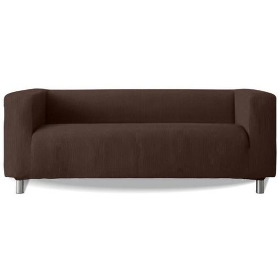 Housse de canapé modèle Klippan tissu multi-élastique avec repose bras haut Aruba - Couleur - Marron