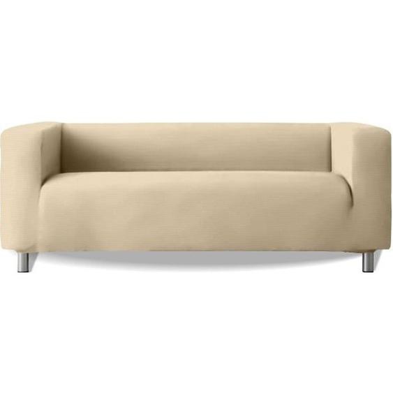 Housse de canapé modèle Klippan tissu multi-élastique avec repose bras haut Stark - Couleur 01 - Ivoire