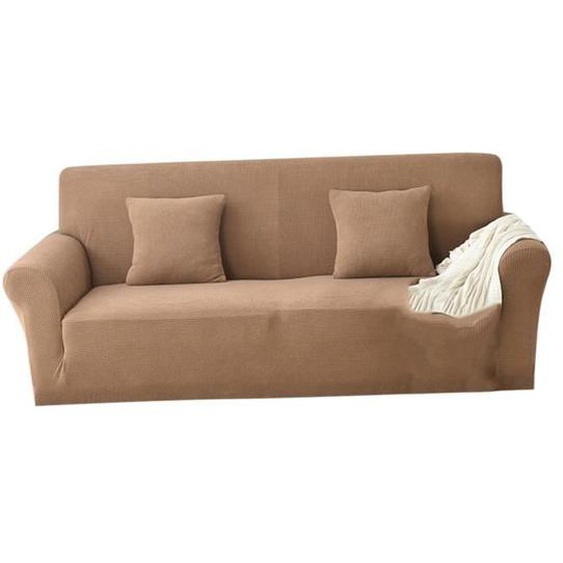 Housse de canapé - UNBRANDED - 2 places - Spandex élastique - Décoration vintage - Marron café rétro