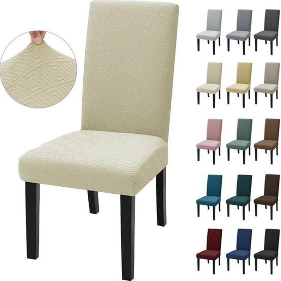 Housse De Chaise 4pcs,Housse Chaise Salle À Manger Moderne Élastique,Couvre Chaise Extensible,pour Les Housse De Chaise,Beige Clair