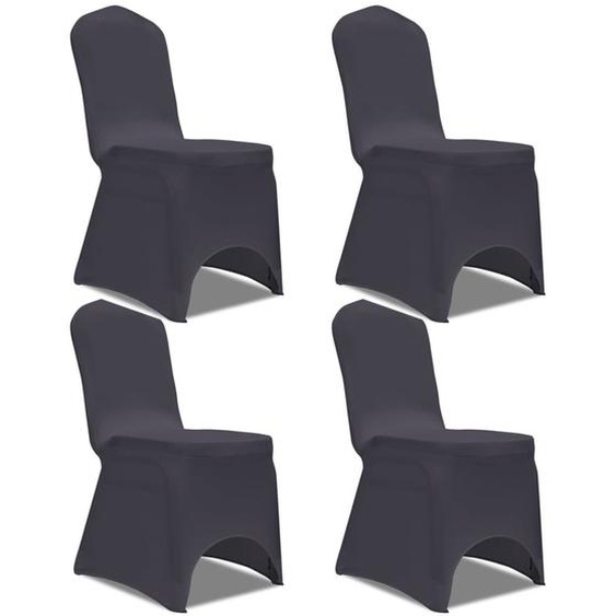 Housse de chaise extensible 4 pcs Anthracite