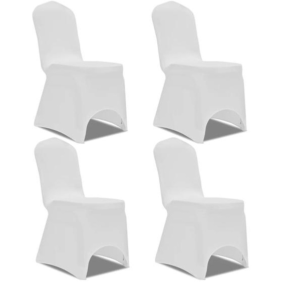 Housse de chaise extensible 4 pcs Blanc