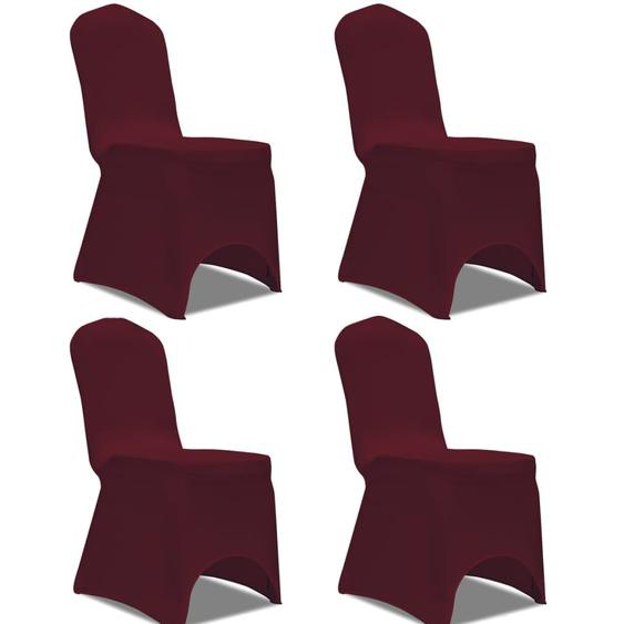 Housse de chaise extensible 4 pcs Bordeaux