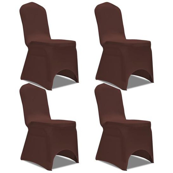 Housse de chaise extensible 4 pcs marron