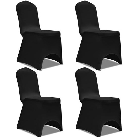 Housse de chaise extensible 4 pcs Noir