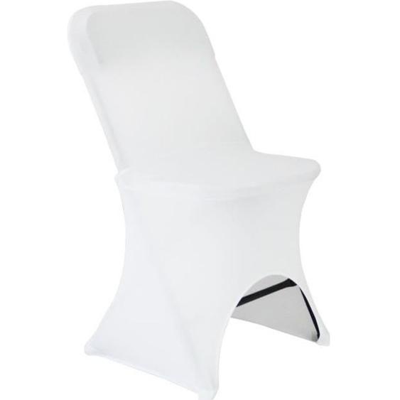 Housse de chaise pliante de réception - MOB EVENT PRO - Blanche - Élasthanne et polyester - Lavable en machine