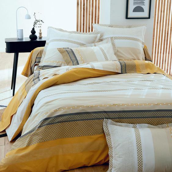 Housse de couette 140x200 cm percale 100% coton MARLOW Miel