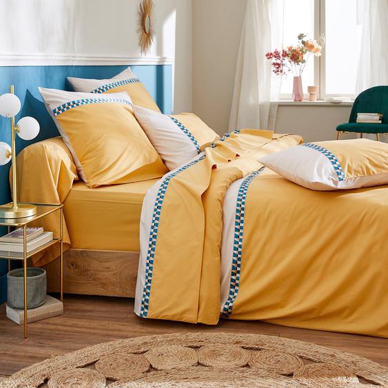 Housse de couette 140x200 cm percale 100% coton ROMY Ambre