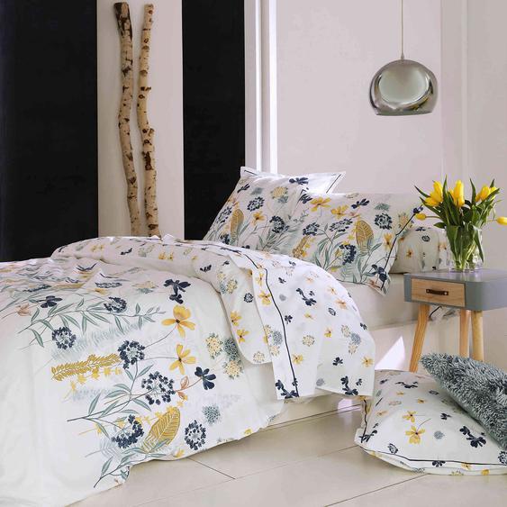 Housse de couette 280x240 cm percale coton BEL AMOUR jaune