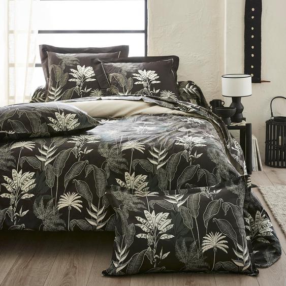 Housse de couette 200x200 cm satin de coton CAYENNE noir Ebène
