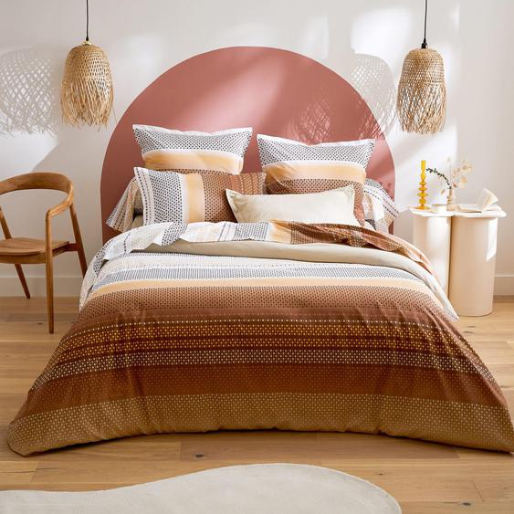 Housse de couette 240x220 cm 100% coton NIAGARA marron Châtaigne