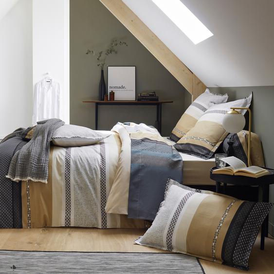 Housse de couette 240x220 cm percale 100% coton MARLOW acier