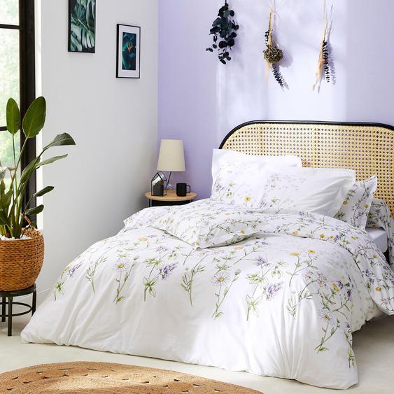 Housse de couette 260x240 cm 100% coton FOLIFLORA Blanc
