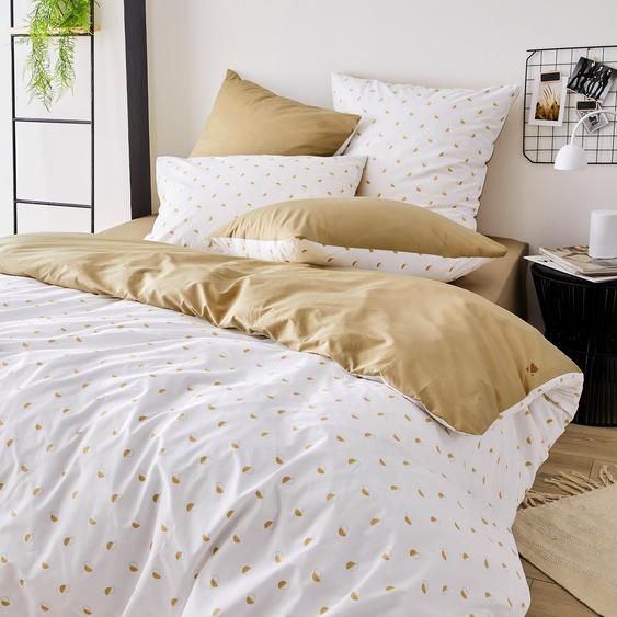 Housse de couette 260x240 cm percale 100% coton ALEX marron Moka