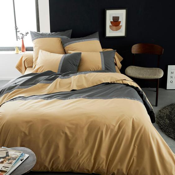Housse de couette 260x240 cm percale 100% coton MACASSAR Moka