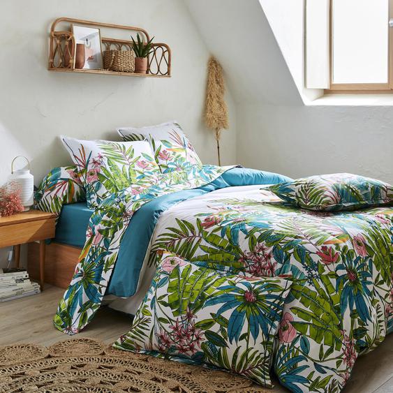 Housse de couette 280x240 cm coton SUMATRA bleu Paon