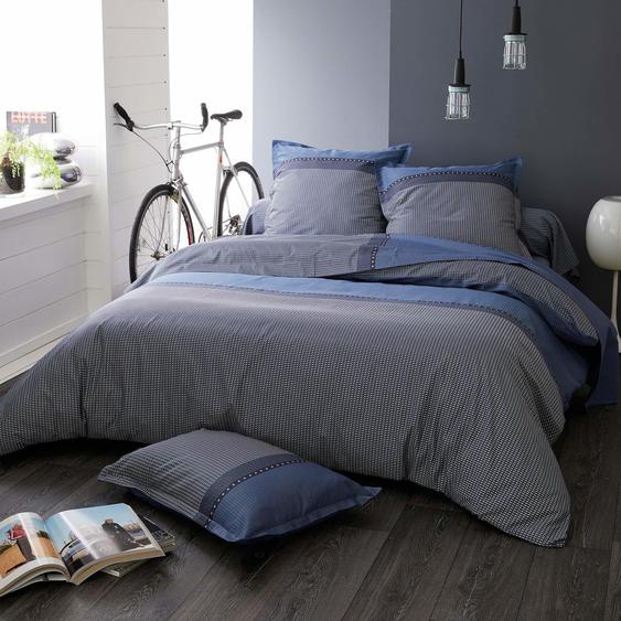 Housse de couette 280x240 cm satin de coton ENZO bleu