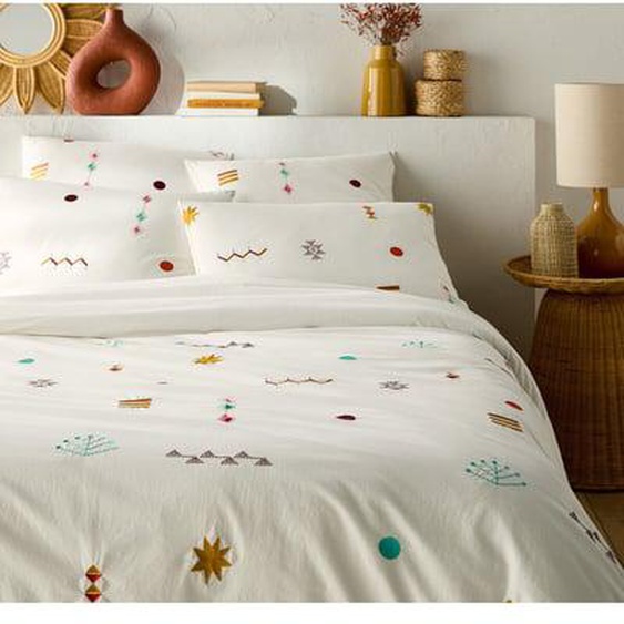 Housse de couette brodée coton vintage, Imani
