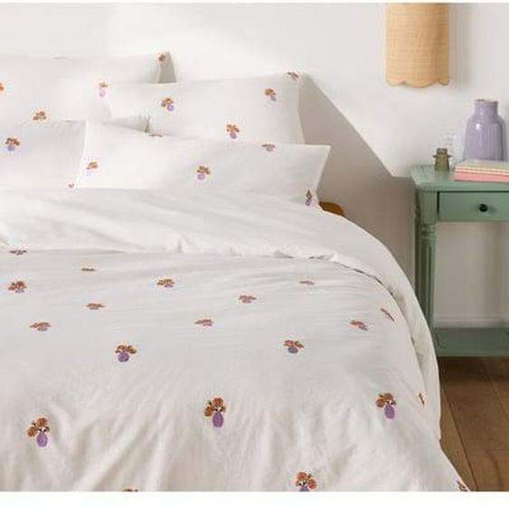 Housse de couette coton vintage brodé, Ariette