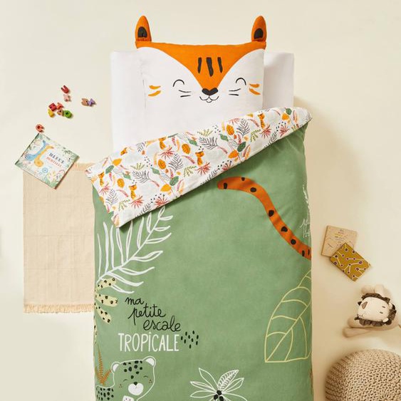 Housse De Couette Enfant + Taie Doreiller En Flanelle Dumbea Vert