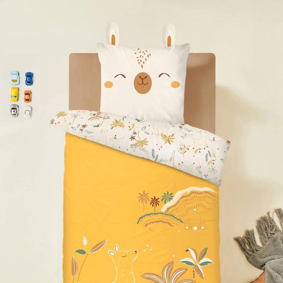 Housse De Couette Enfant + Taie Doreiller Gabin Jaune
