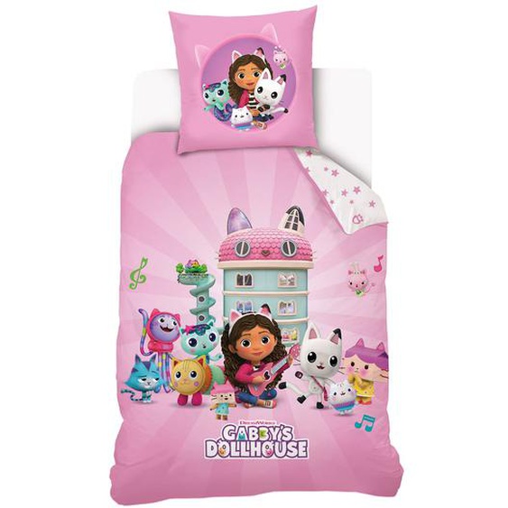 Housse De Couette Gabby Et La Maison Magique Coton Rose