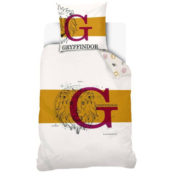 Housse De Couette Harry Potter Gryffondor Coton Blanc