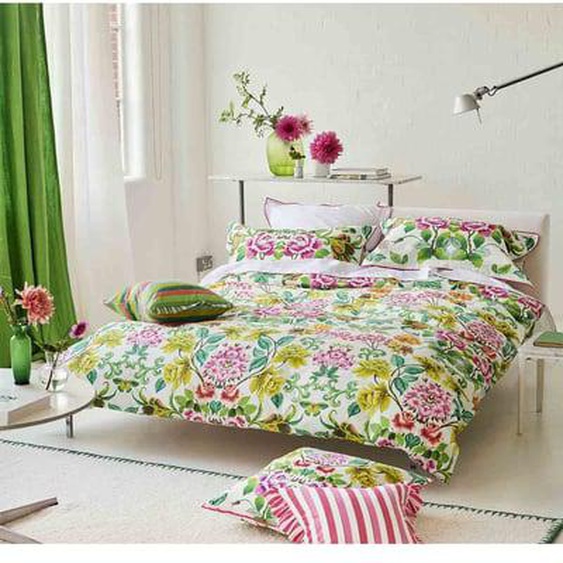 Housse de couette imprimée en percale de coton, ELEONORA EMERALD