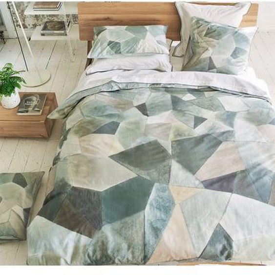 Housse de couette imprimée en percale de coton, GEO MODERNE PEWTER