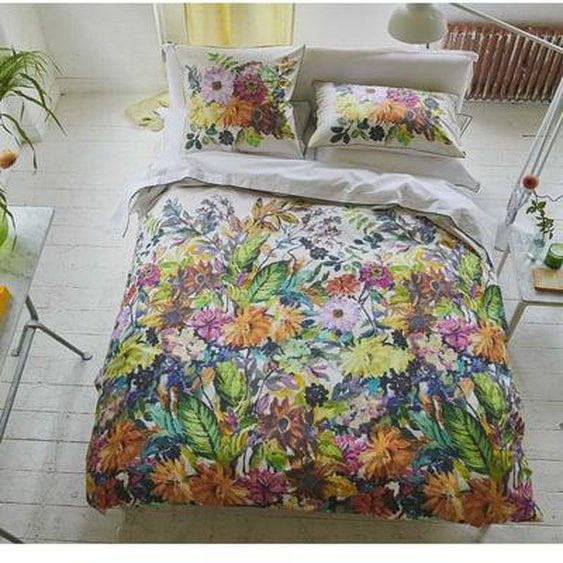 Housse de couette imprimée en percale de coton, GLYNDE CORAL