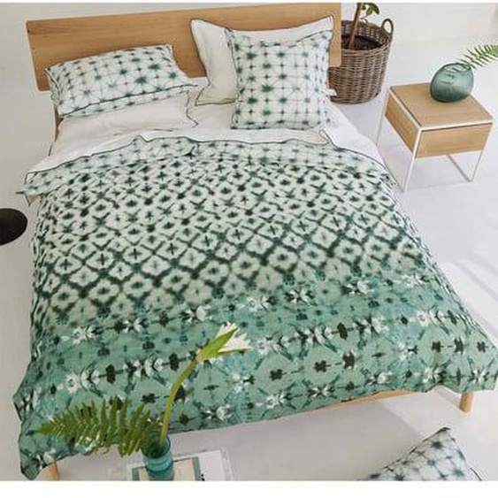 Housse de couette imprimée en percale de coton, KARAOSHI CELADON