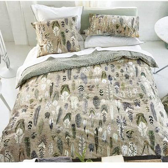 Housse de couette imprimée en percale de coton, QUILL NATURAL