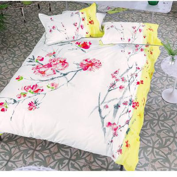 Housse de couette imprimée en satin de coton, ORIENTAL FLOWER