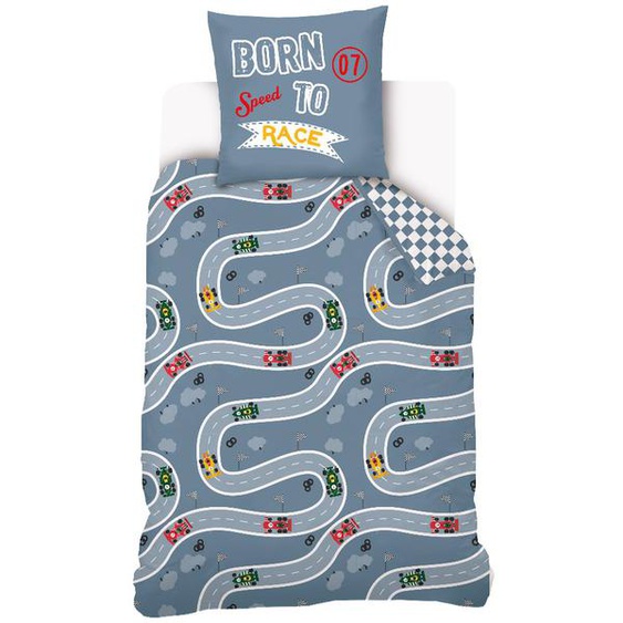 Housse De Couette Lou&loup Circuit De Voiture Coton Gris