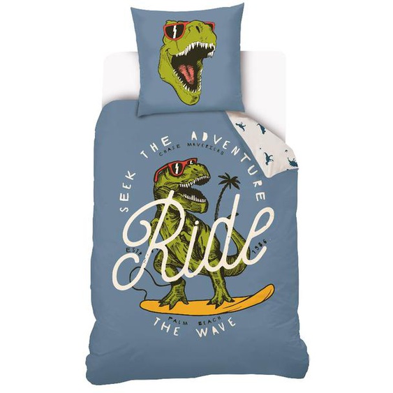 Housse De Couette Lou&loup Dinosaure Coton Bleu