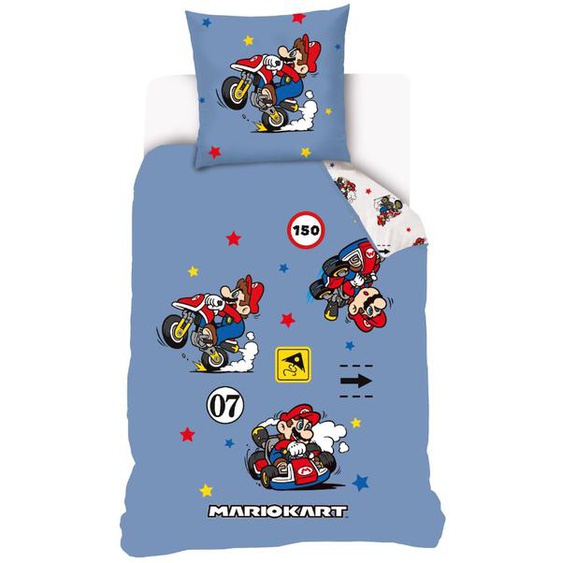 Housse De Couette Mariokart Coton Bleu