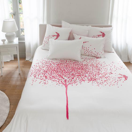 Housse de couette percale de coton imprimée cœurs Mon cœur classique chic