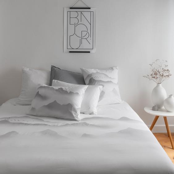 Housse de couette percale de coton imprimée panthère Irbis urbain