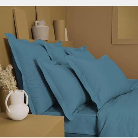 Housse de couette percale de coton Olana ecru