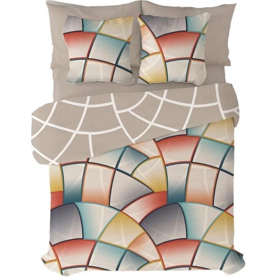 Housse de Couette Pierre Cardin Lucas Marron 144 Fils 150 x 230 cm