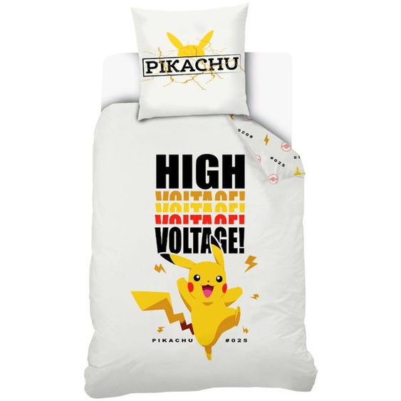 Housse De Couette Pokémon Pikachu High Voltage Coton Blanc