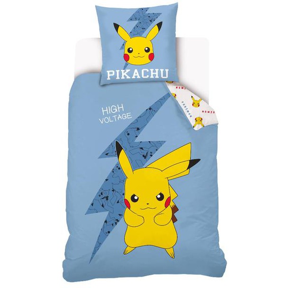 Housse De Couette Pokémon Pikachu High Voltage Coton Bleu