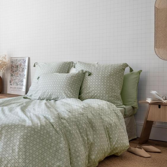 Housse de couette réversible coton et lin Aloevera végétal
