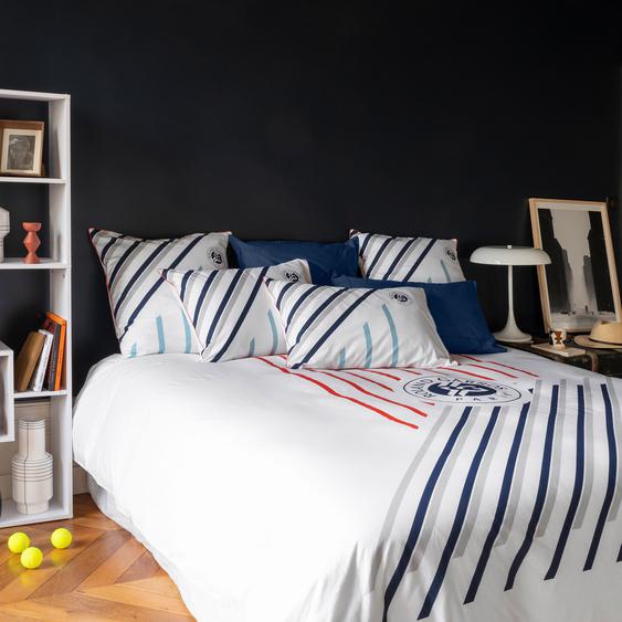 Housse de couette réversible percale de coton Roland-Garros 2023