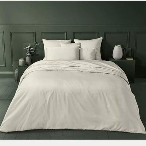 Housse de couette satin de coton Ava uni angora