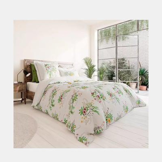 Housse de couette satin de coton 120 fils Clematites printemps