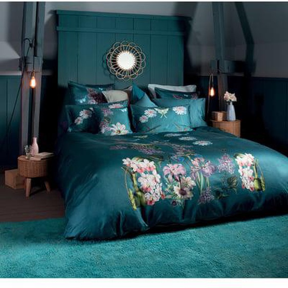 Housse de couette satin de coton 120 fils Iris canard