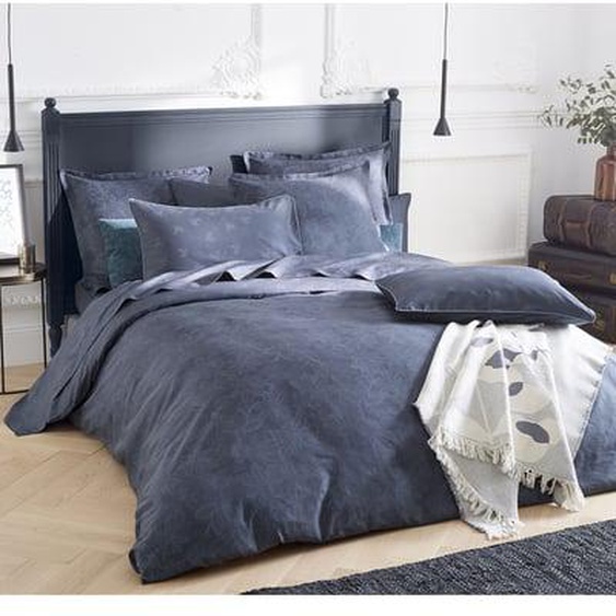Housse de couette satin de coton 120 fils Marronniers bleu