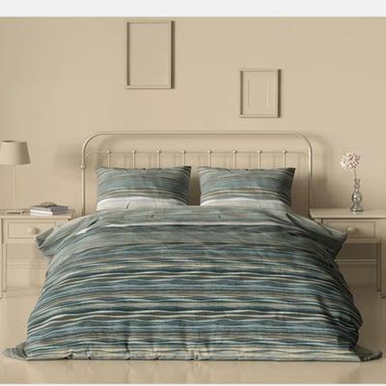 Housse de couette satin de coton Strates limoni